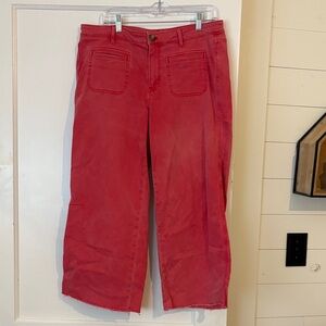 J. Jill Denim vintage wash Red wide leg Cropped Pants